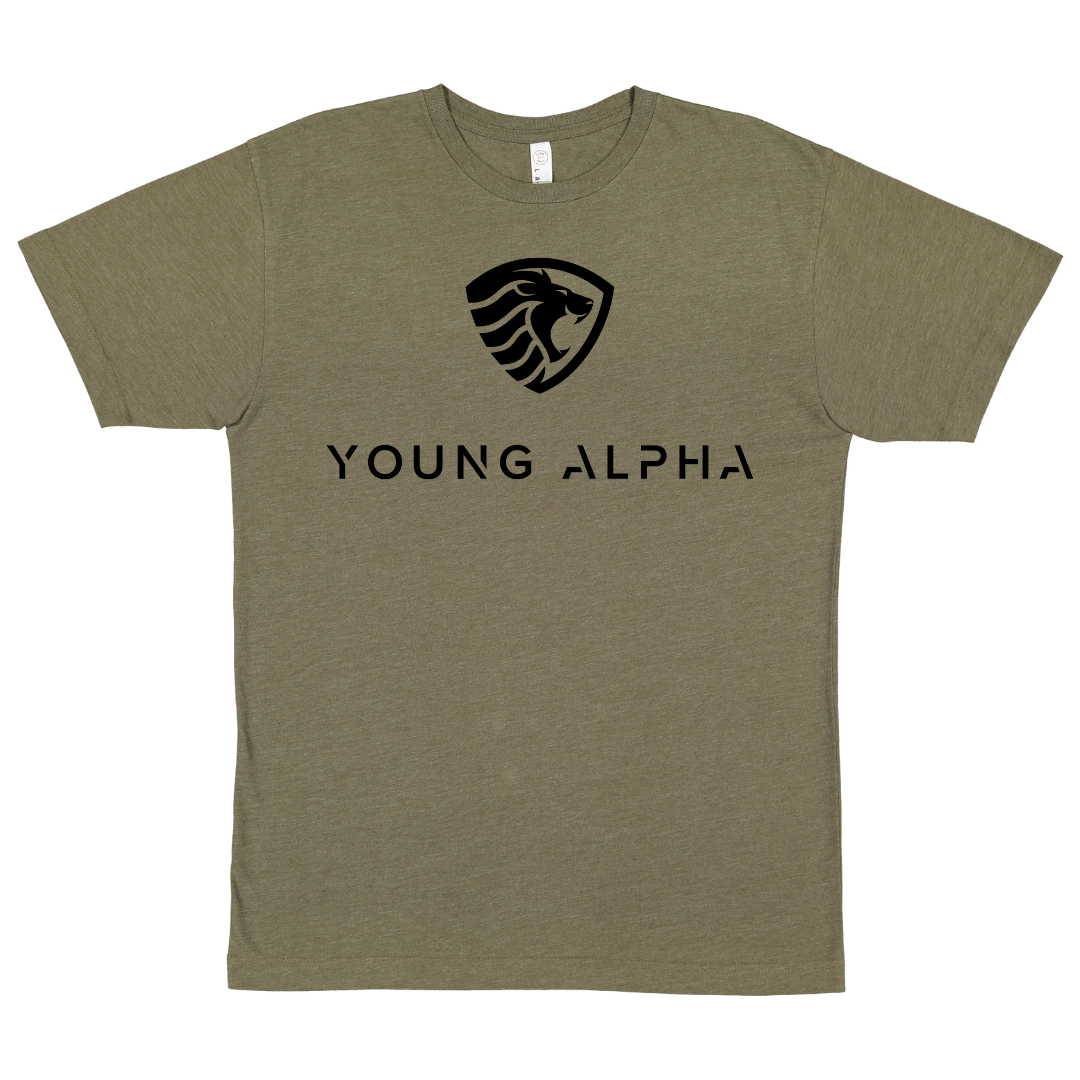 Young Alpha Teen/Adult Tee, Military Green