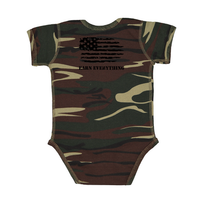 Young Alpha Infant body suit blackout camo