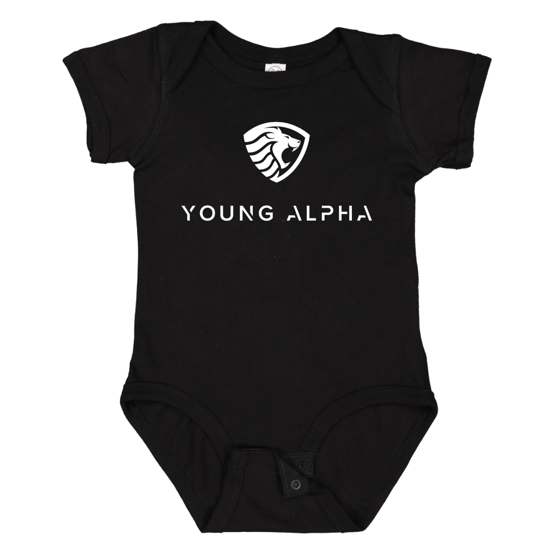 Young Alpha Infant Bodysuit, Black