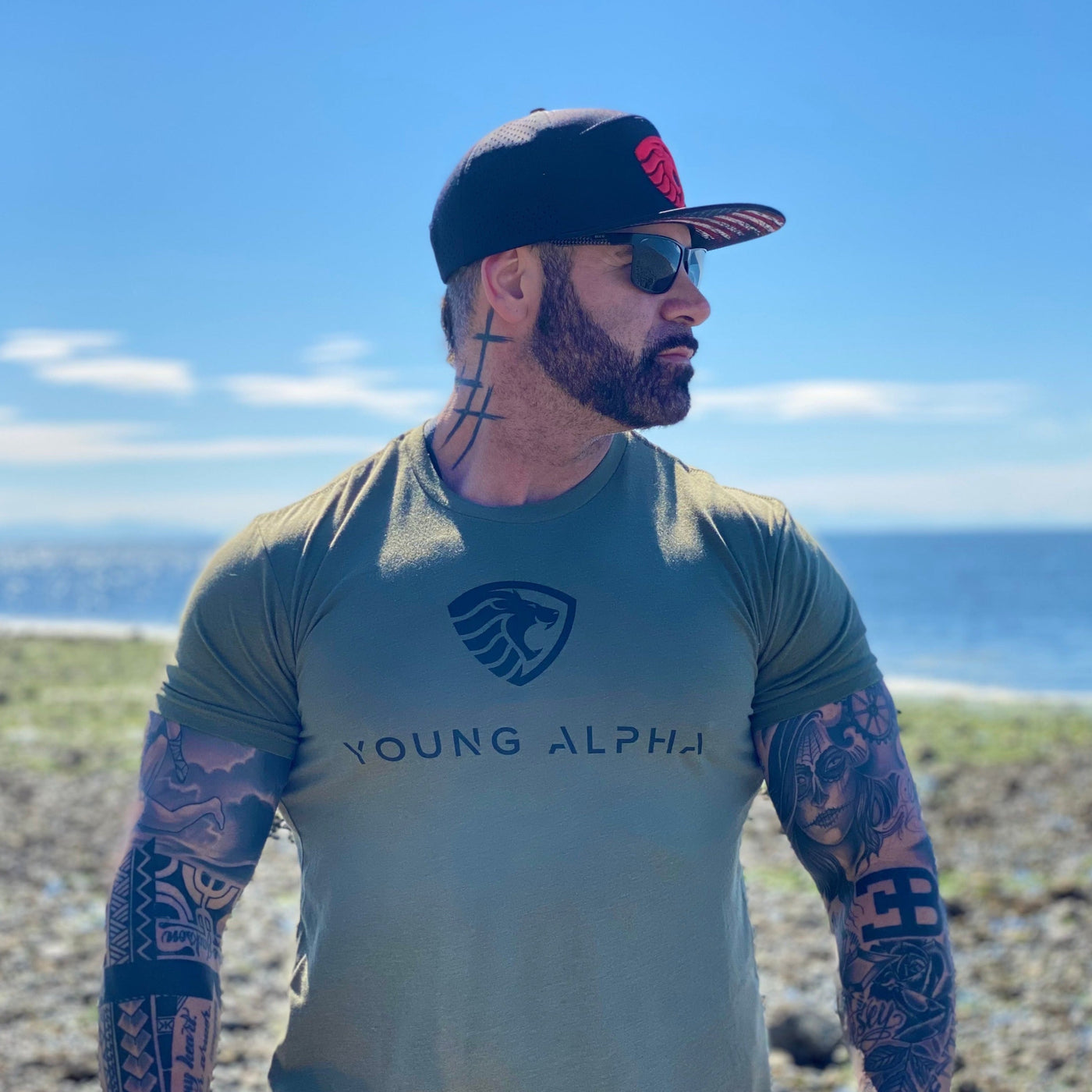 Young Alpha Teen/Adult Tee, Military Green