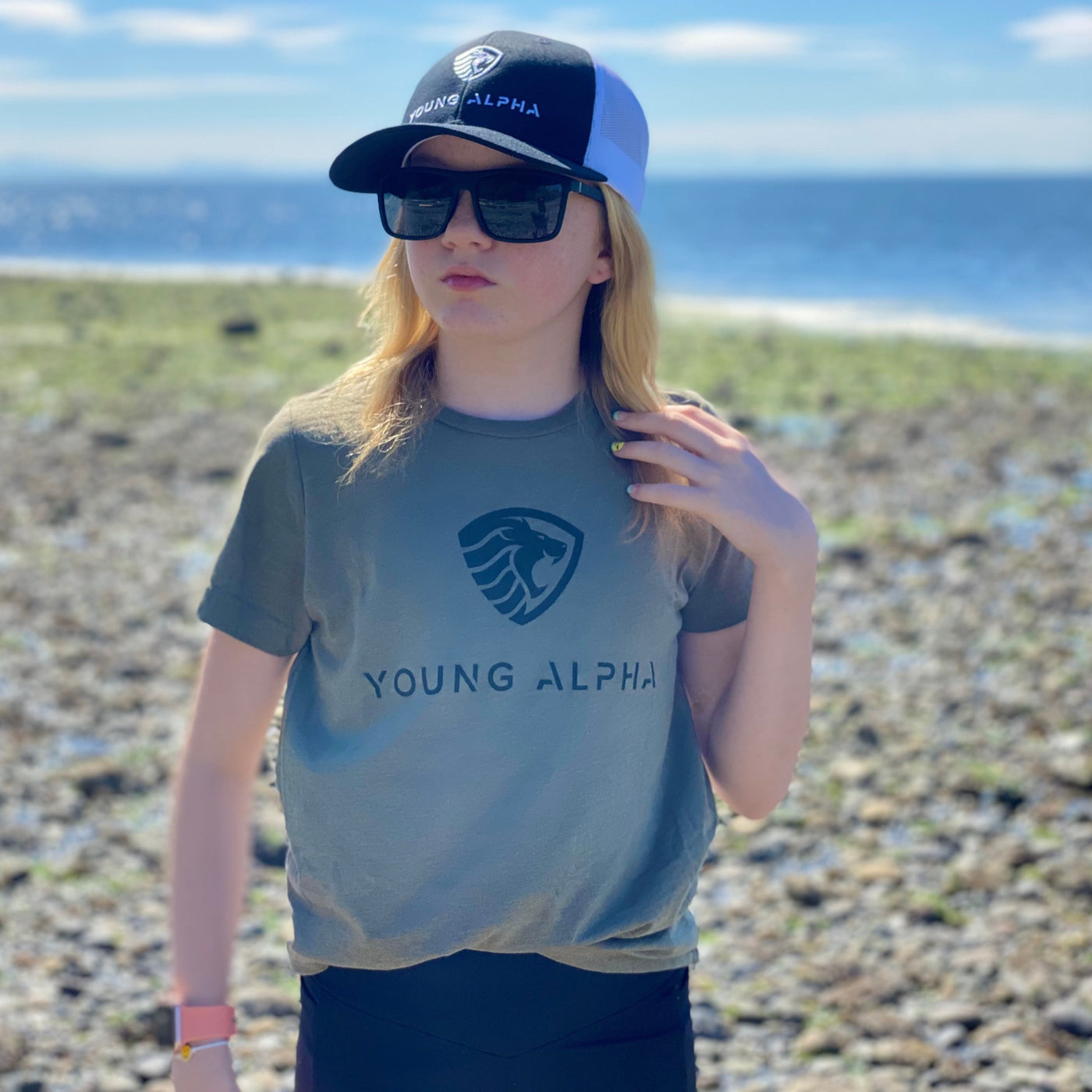 Young Alpha Youth Tee, Vintage Military Green